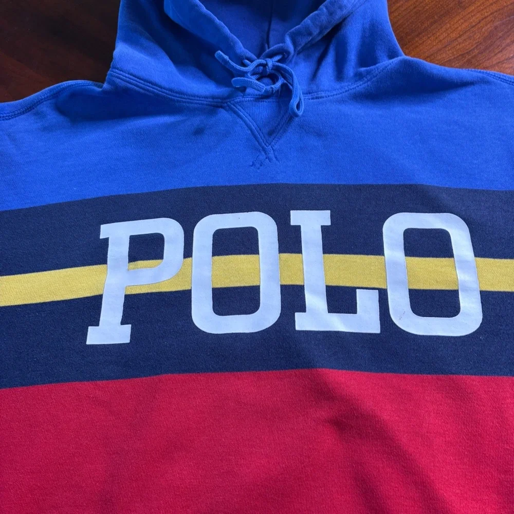 Polo Ralph Lauren Spellout Sport P-93 Hoodie‎ Small Vintage 90's Sweatshirt
